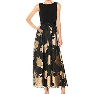 Ellen Tracy black/ gold gown size 8